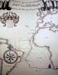 Iedere Indiëvaart verliep natuurlijk anders; dit is de gereconstrueerde route van Jan van Riebeeck in de vroege 17e eeuw